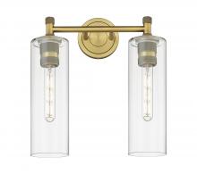  434-2W-BB-G434-12CL - Crown Point - 2 Light - 14 inch - Brushed Brass - Bath Vanity Light