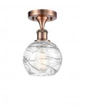  516-1C-AC-G1213-6-LED - Athens Deco Swirl - 1 Light - 6 inch - Antique Copper - Semi-Flush Mount