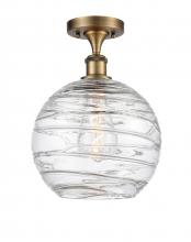 Innovations Lighting 516-1C-BB-G1213-10-LED - Athens Deco Swirl - 1 Light - 10 inch - Brushed Brass - Semi-Flush Mount