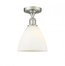  516-1C-SN-GBD-751-LED - Bristol - 1 Light - 8 inch - Brushed Satin Nickel - Semi-Flush Mount