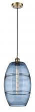  516-1P-AB-G557-10BL - Vaz - 1 Light - 10 inch - Antique Brass - Cord hung - Mini Pendant