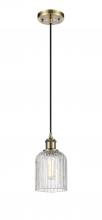  516-1P-AB-G559-5CL - Bridal Veil - 1 Light - 5 inch - Antique Brass - Cord hung - Mini Pendant