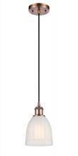  516-1P-AC-G441-LED - Brookfield - 1 Light - 6 inch - Antique Copper - Cord hung - Mini Pendant