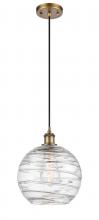 Innovations Lighting 516-1P-BB-G1213-10 - Athens Deco Swirl - 1 Light - 10 inch - Brushed Brass - Cord hung - Mini Pendant