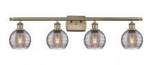  516-4W-AB-G1213-6SM - Athens Deco Swirl - 4 Light - 36 inch - Antique Brass - Bath Vanity Light