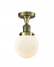  517-1CH-AB-G201-6-LED - Beacon - 1 Light - 6 inch - Antique Brass - Semi-Flush Mount