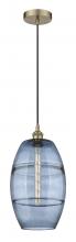  616-1P-AB-G557-10BL - Vaz - 1 Light - 10 inch - Antique Brass - Cord hung - Mini Pendant