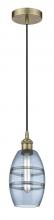  616-1P-AB-G557-6BL - Vaz - 1 Light - 6 inch - Antique Brass - Cord hung - Mini Pendant