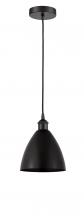  616-1P-BK-MBD-75-BK - Bristol - 1 Light - 8 inch - Matte Black - Cord hung - Mini Pendant