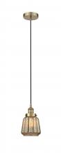  616-1PH-AB-G146-LED - Chatham - 1 Light - 7 inch - Antique Brass - Cord hung - Mini Pendant