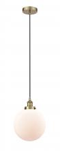  616-1PH-AB-G201-10-LED - Beacon - 1 Light - 10 inch - Antique Brass - Cord hung - Mini Pendant