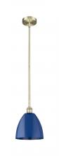  616-1S-AB-MBD-9-BL-LED - Plymouth - 1 Light - 9 inch - Antique Brass - Cord hung - Mini Pendant