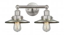  616-2W-SN-M2-SN - Railroad - 2 Light - 17 inch - Brushed Satin Nickel - Bath Vanity Light