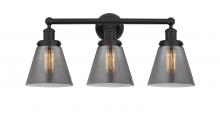  616-3W-BK-G63 - Cone - 3 Light - 24 inch - Matte Black - Bath Vanity Light