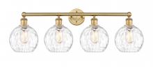  616-4W-BB-G1215-8 - Athens Water Glass - 4 Light - 35 inch - Brushed Brass - Bath Vanity Light