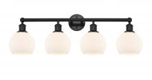  616-4W-BK-G121-6 - Athens - 4 Light - 33 inch - Matte Black - Bath Vanity Light