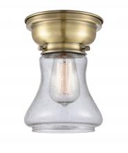  623-1F-AB-G194-LED - Bellmont - 1 Light - 6 inch - Antique Brass - Flush Mount