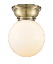 Innovations Lighting 623-1F-AB-G201-8-LED - Beacon - 1 Light - 8 inch - Antique Brass - Flush Mount