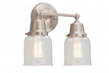  623-2W-SN-G52 - Bell - 2 Light - 13 inch - Brushed Satin Nickel - Bath Vanity Light