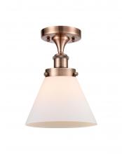  916-1C-AC-G41-LED - Cone - 1 Light - 8 inch - Antique Copper - Semi-Flush Mount