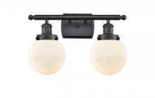  916-2W-BK-G201-6-LED - Beacon - 2 Light - 16 inch - Matte Black - Bath Vanity Light