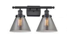  916-2W-BK-G43-LED - Cone - 2 Light - 18 inch - Matte Black - Bath Vanity Light