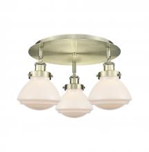  916-3C-AB-G321 - Olean - 3 Light - 19 inch - Antique Brass - Flush Mount