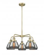  916-5CR-AB-G173 - Fulton - 5 Light - 26 inch - Antique Brass - Chandelier