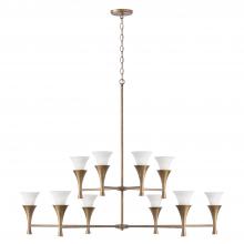  455701ML - 10-Light Two-Tier Chandelier in Mystic Luster with Soft White Glass