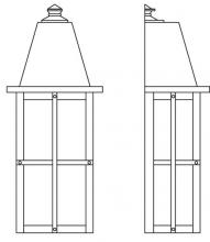 Arroyo Craftsman HW-8LCR-AB - 8" hartford long body flush wall mount