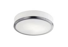  56011BN - Single Lamp Flush Mount with Metal Trim