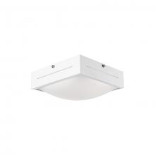  FM11509-WH - Square Casted Metal LED Flush Mount with Descending Segmental Dome Shaped White Acrylic