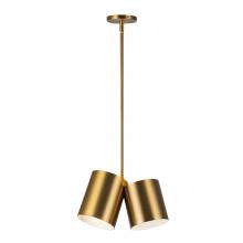  PD58814-BG - Keiko 14-in Brushed Gold 2 Lights Pendant