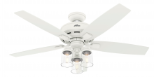 Hunter 50281 - Hunter 52 inch Bennett Matte White Ceiling Fan with LED Light Kit and Handheld Remote