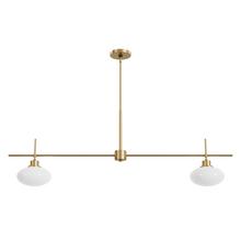  13192 - Hunter Getty Luxe Gold with Cased White Glass 2 Light Chandelier Ceiling Light Fixture