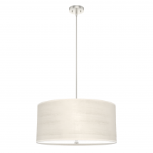  19383 - Brushed Nickel with Painted Cased White Glass 4 Light Pendant Ceiling Light Fixture