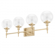  19765 - Hunter Xidane Alturas Gold with Clear Glass 4 Light Bathroom Vanity Wall Light Fixture