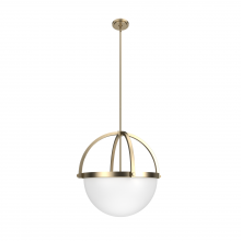  19238 - Hunter Wedgefield Alturas Gold with Frosted Cased White Glass 4 Light Pendant Ceiling Light Fixture