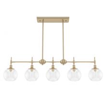  19747 - Hunter Xidane Alturas Gold with Clear Glass 5 Light Chandelier Ceiling Light Fixture