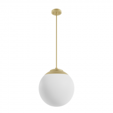  19850 - Hunter Hepburn Modern Brass with Cased White Glass 3 Light Pendant Ceiling Light Fixture