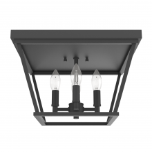  19074 - Hunter Laurel Ridge Natural Black Iron 4 Light Medium Flush Mount Ceiling Light Fixture