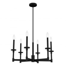  19700 - Hunter Briargrove Matte Black 6 Light Medium Chandelier Ceiling Light Fixture