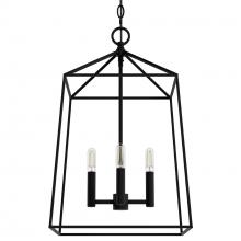  13095 - Hunter Fair Oaks Flat Matte Black 4 Light Pendant Ceiling Light Fixture