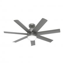  52376 - Hunter 52 inch Brazos ENERGY STAR® Matte Silver Damp Rated Ceiling Fan with LED Light Kit