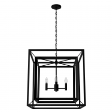  19408 - Hunter Doherty Natural Black Iron 4 Light Chandelier Ceiling Light Fixture