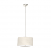  19243 - Brushed Nickel with Painted Cased White Glass 2 Light Pendant Ceiling Light Fixture