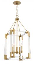  N7351-790 - 4 LIGHT PENDANT IN METAL W/VISUAL OF ACRYLIC