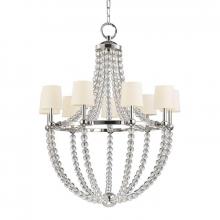  3119-PN-WS - 9 LIGHT CHANDELIER w/WHITE SHADE