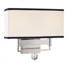  5642-PN - 2 LIGHT WALL SCONCE WITH BLACK TRIM ON SHADE