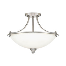  7263-SN - Bristo 3-Light Semi-Flush Ceiling Mount Satin Nickel